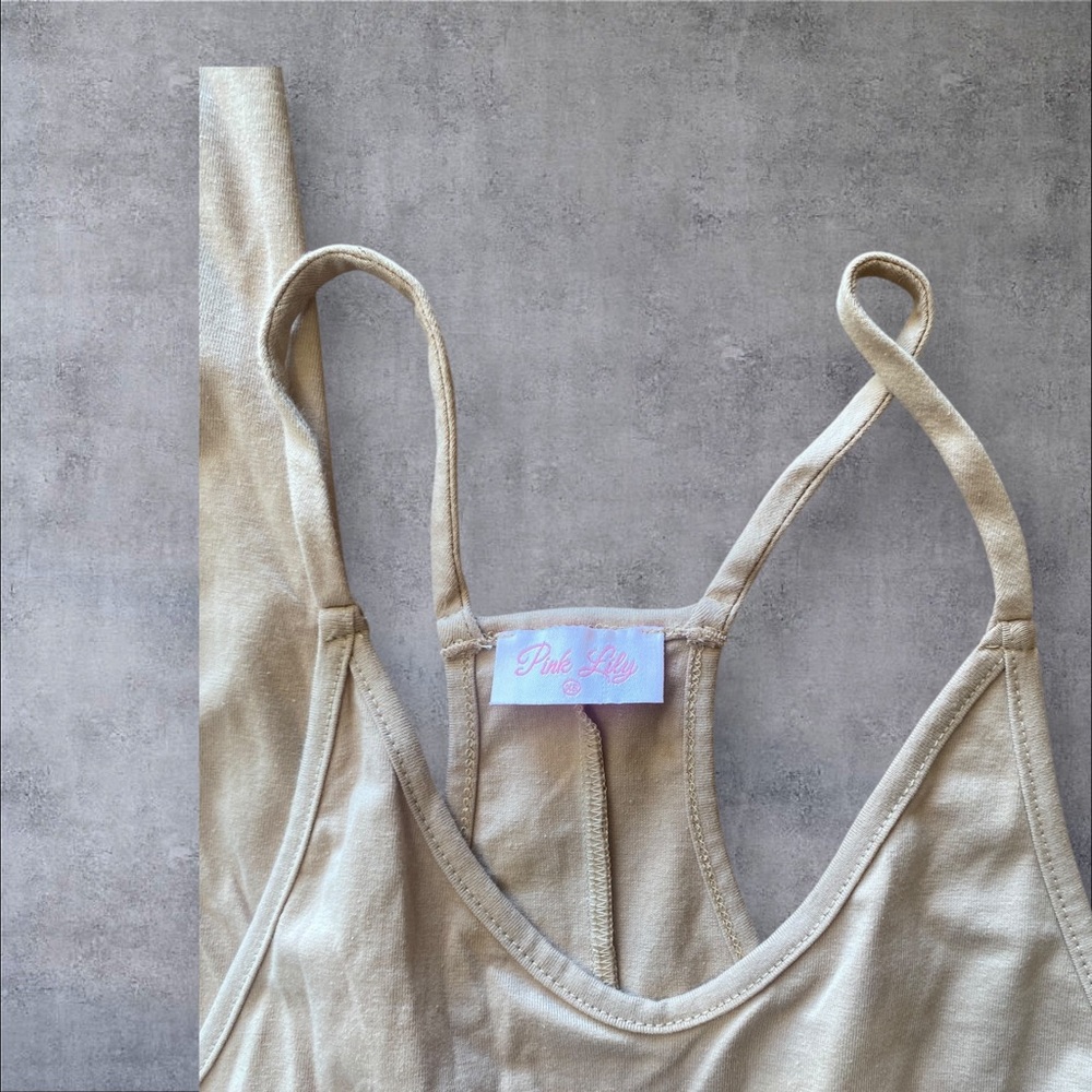Pink lily tan jumper tank size xsmall